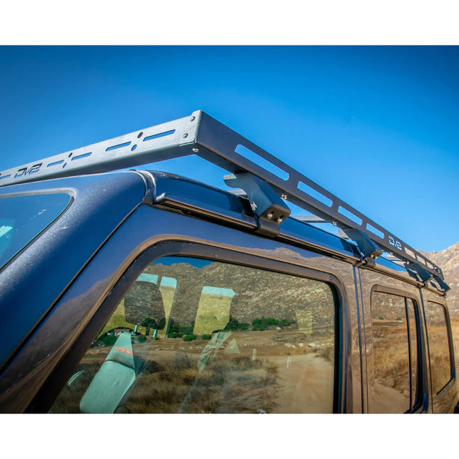 DV8 Offroad Black Steel Roof Rack Gutter Rail Mount Clamp-On Fit