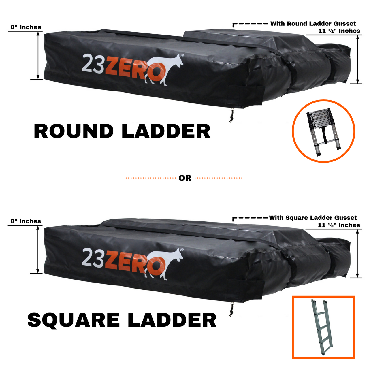 23ZERO Transit Cover 87 Black - Protective Cover for Square Telescoping Ladder 1.0 for Pickup Trucks, SUVs & Crossovers