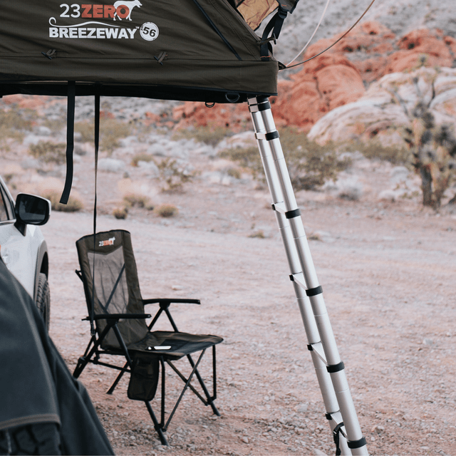 23ZERO Telescoping Ladder 7'5" (2.3M) for Pickup Trucks, SUVs & Crossovers - Compact Aluminum Ladder for Easy Roof Top Tent Access