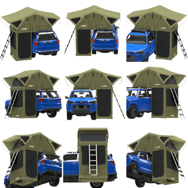 23ZERO Breezeway 56 Tall Olive Annex Rooftop Tent for Pickup Trucks, SUVs & Crossovers - Additional Shelter for Roof Top Tent