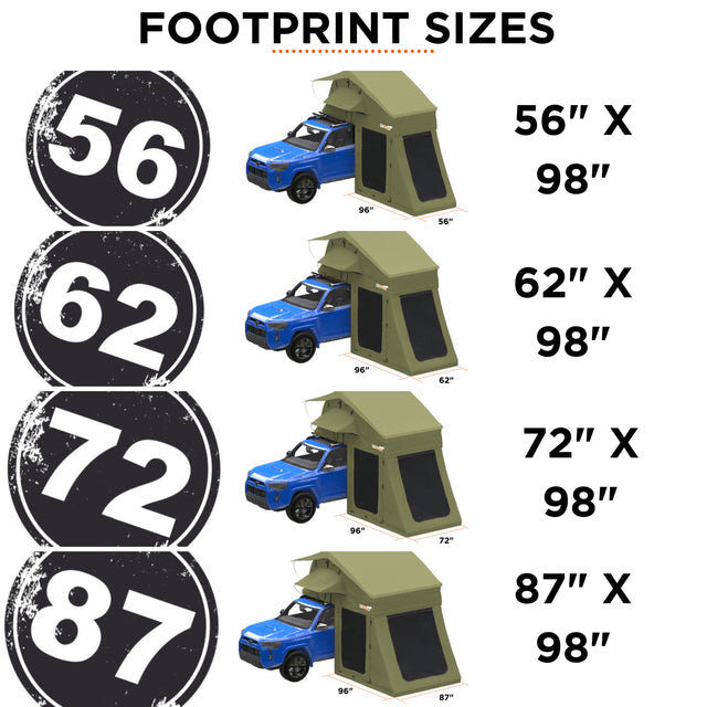 23ZERO Walkabout 87 Short Olive Annex Rooftop Tent for Pickup Trucks, SUVs & Crossovers -Additional Shelter for Rooftop Tent