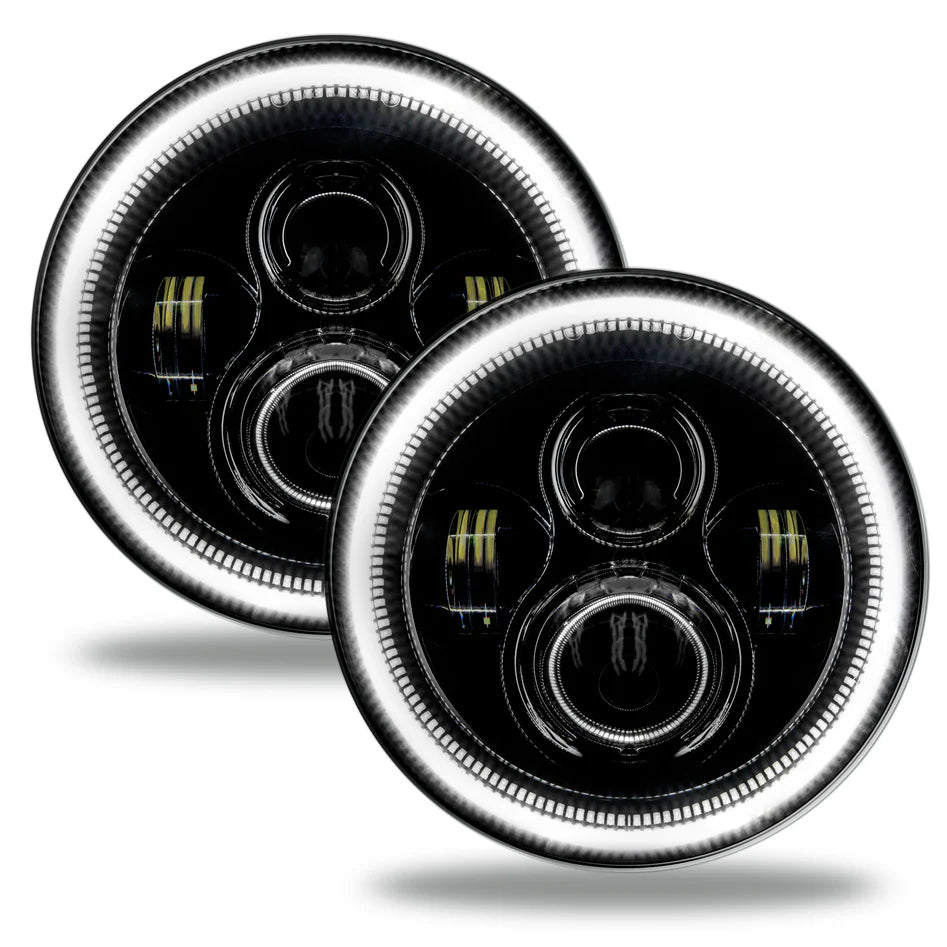 Oracle 7-Inch LED Headlights Sealed Beam with White Halo