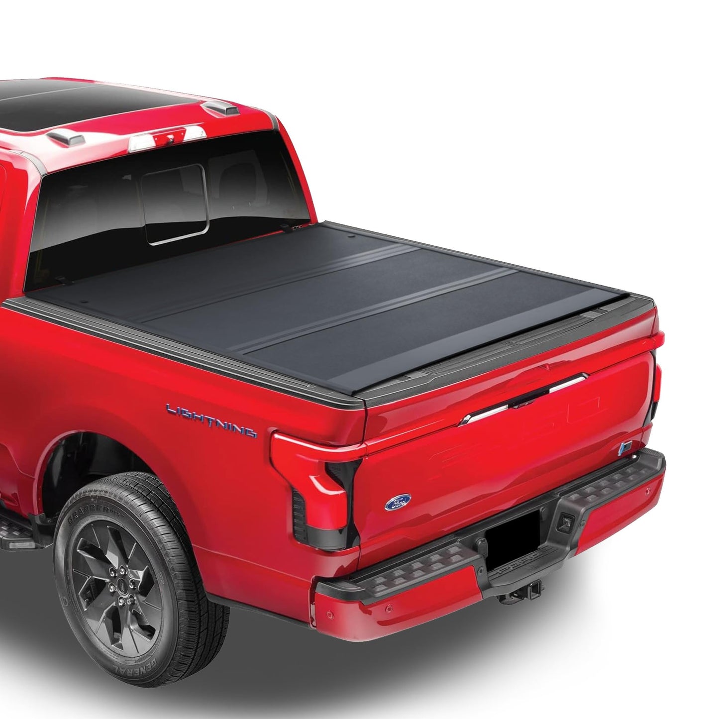 TrailFX Hard Tri-Folding Tonneau Cover for Pickup Trucks - Fits 2015-2020 F-150, Lockable (Black)