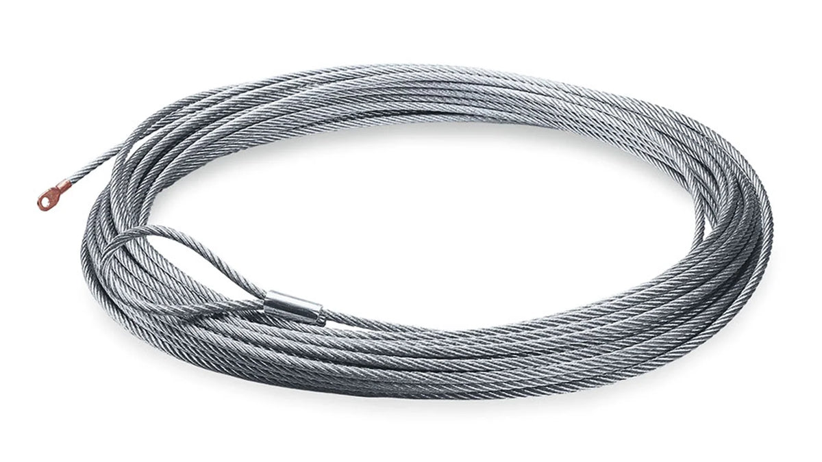 WARN Replacement Steel Winch Rope - 3/8 in x 80 ft, Galvanized - for VR EVO 10, VR EVO 12, PowerPlant 12, and Endurance 12.0