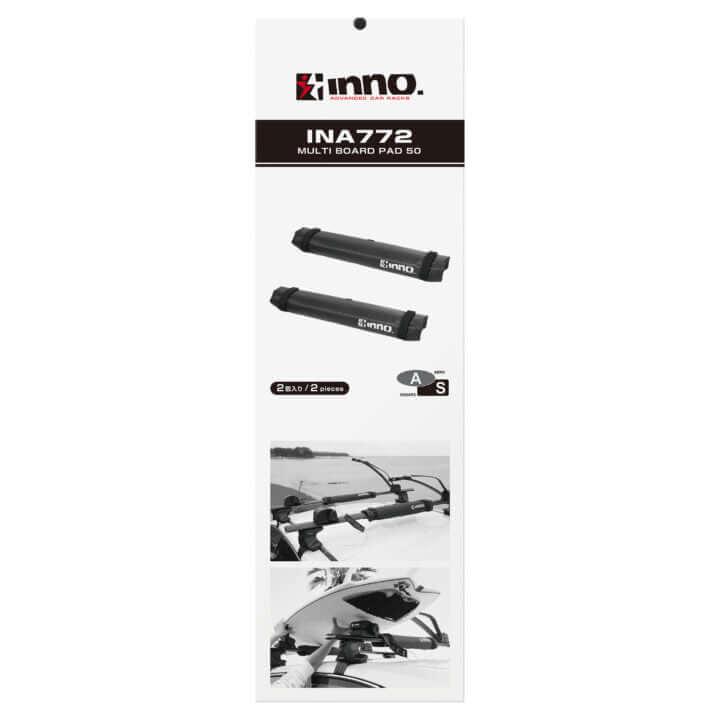 InnoRacks Board Pads for SUVs, Pickup Trucks & Vans with Square or Round Crossbars - 20″ Width, Carbon Finish (Set of 2)