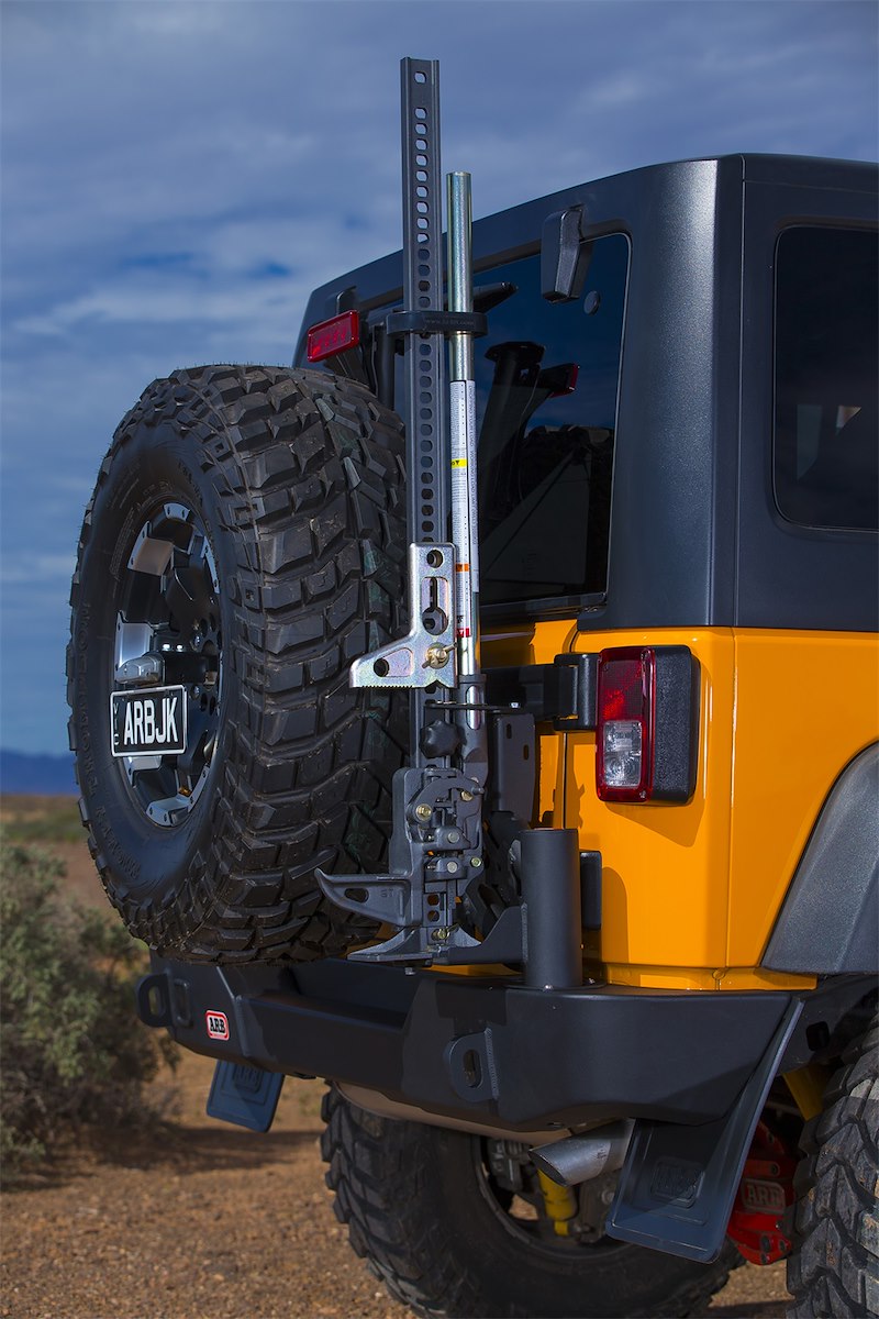 ARB Tailgate-Mounted Spare Tire Carrier Fits 2007-2018 Jeep Wrangler JK - Direct Fit for Up to 37 Inch Tires, Textured Black Steel