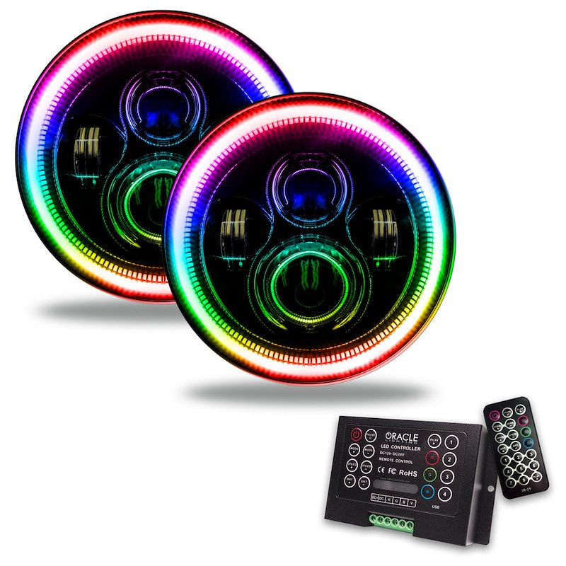 Oracle 7-Inch LED Headlights with ColorSHIFT 2.0 Halo