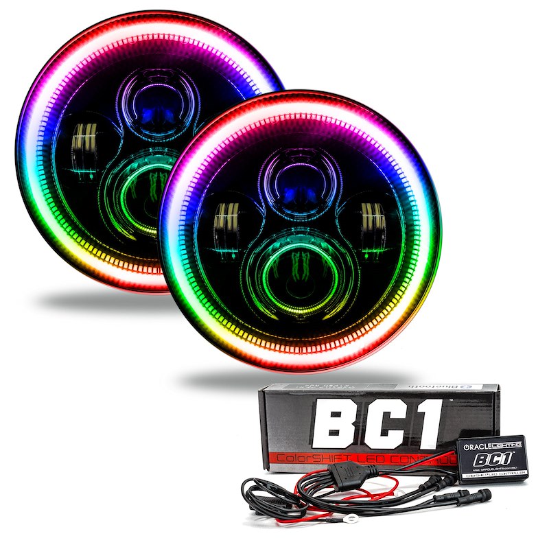 Oracle 7-Inch LED Headlights ColorSHIFT-BC1 36W Low/48W High DOT/SAE