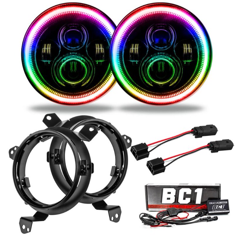 Oracle 7-Inch LED Headlights 2200LM High with ColorSHIFT Controller