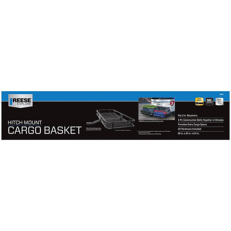 Reese Towpower Trailer Hitch Cargo Carrier - Fits 2" Receiver, Non-Folding, Bolt-Together