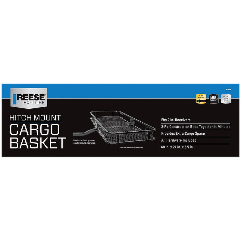 Reese Towpower Trailer Hitch Cargo Carrier - Fits 2" Receiver, Non-Folding, Bolt-Together