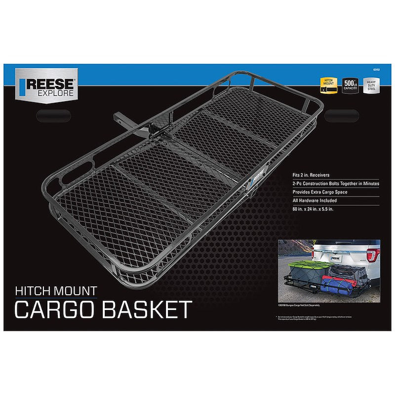 Reese Towpower Trailer Hitch Cargo Carrier - Fits 2" Receiver, Non-Folding, Bolt-Together