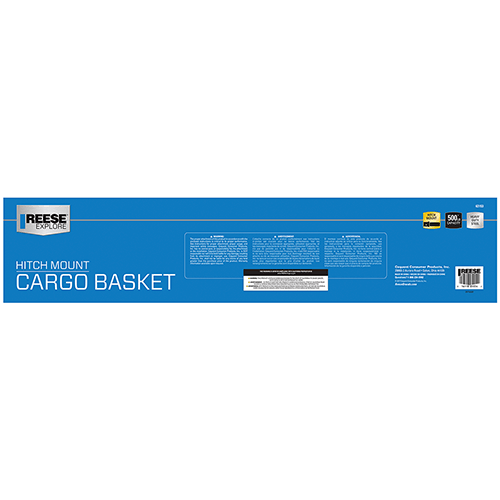 Reese Towpower hitch mount cargo basket for pickup trucks, 60" x 24" cargo carrier with 500 lbs capacity.
