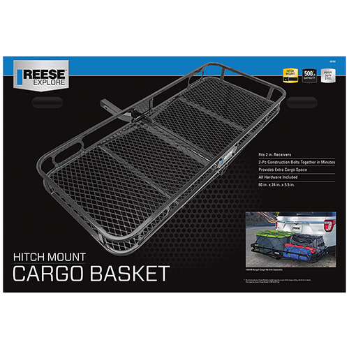 Reese Towpower Trailer Hitch Cargo Carrier - Fits 2" Receiver, Non-Folding, Bolt-Together
