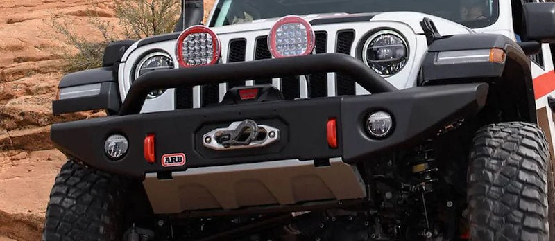 ARB Deluxe Bar Front Bumper for SUV – Fits 2018-2025 Jeep Wrangler JL / 2020-2025 Gladiator JT – Black Steel, With Grille Guard, Winch & D-Ring Mounts (1PC)
