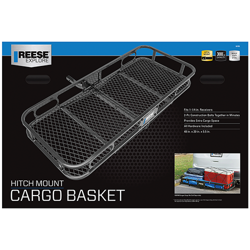 Reese Cargo Carrier - Fits 1-1/4" Receiver, Non-Folding, Bolt-Together