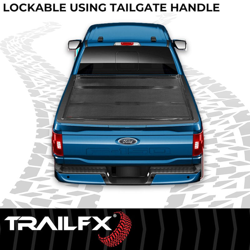 TrailFX Hard Tri-Folding Tonneau Cover for Pickup Truck - Fits 2004-14 F-150, 06-08 Mark LT (5.5 Ft)