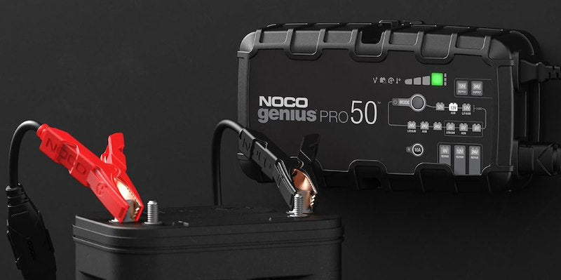 NOCO Battery Charger Genius PRO for 6V, 12V & 24V Lead-Acid and Lithium Batteries - 50A/25A, Fully Automatic - 120-240V AC