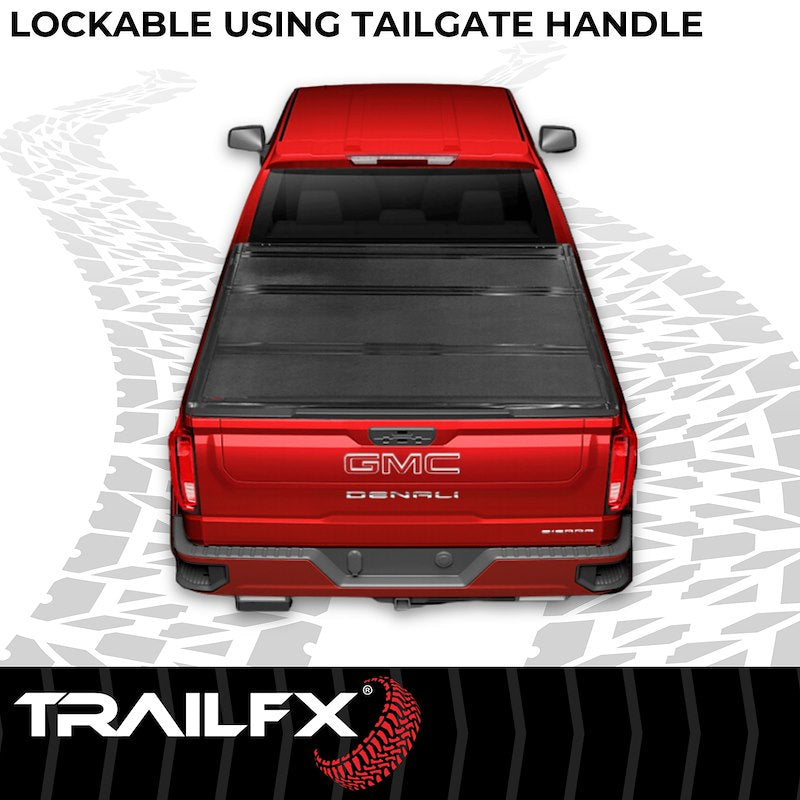 TrailFX Hard Tri-Fold Tonneau Cover for Pickup Trucks - Fits with 2020-25 Chevrolet Silverado 1500