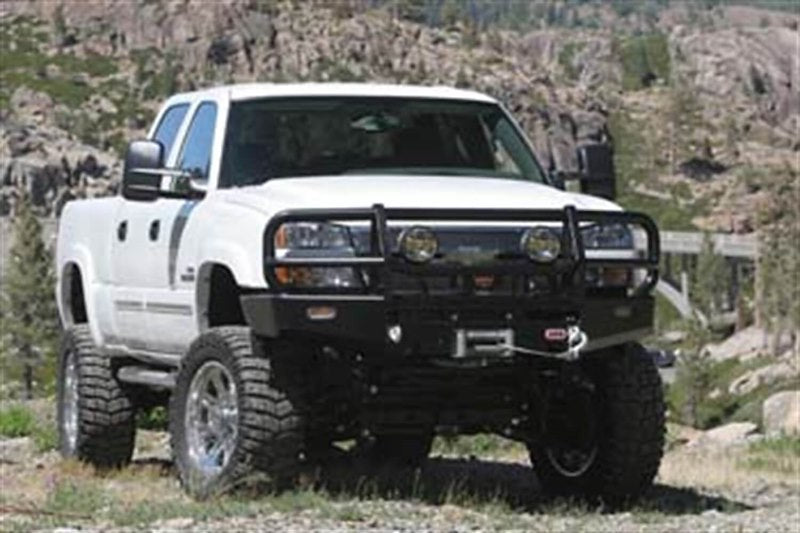 ARB Deluxe Bar Front Bumper for Truck – Fits 2003-2007 Chevrolet Silverado / Avalanche – Black Steel, With Grille Guard, Winch & Tow Mounts (1PC)
