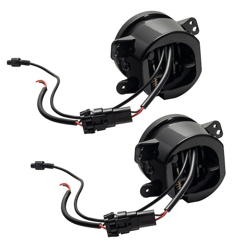 Oracle Round LED Fog Lights 20W 3000 Lumens Clear Halo Black Housing