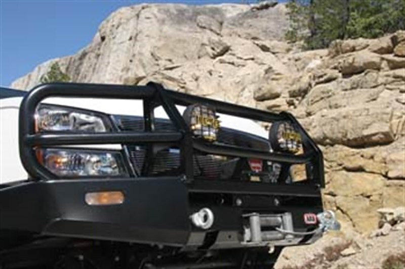 ARB Deluxe Bar Front Bumper for Truck – Fits 2003-2007 Chevrolet Silverado / Avalanche – Black Steel, With Grille Guard, Winch & Tow Mounts (1PC)