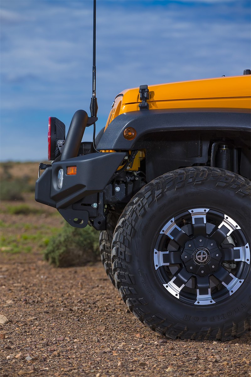 ARB Deluxe Bar Front Bumper for SUV – Fits 2007-2018 Jeep Wrangler JK – Black Steel, With Grille Guard, Winch & Tow Hook Mounts (1PC)