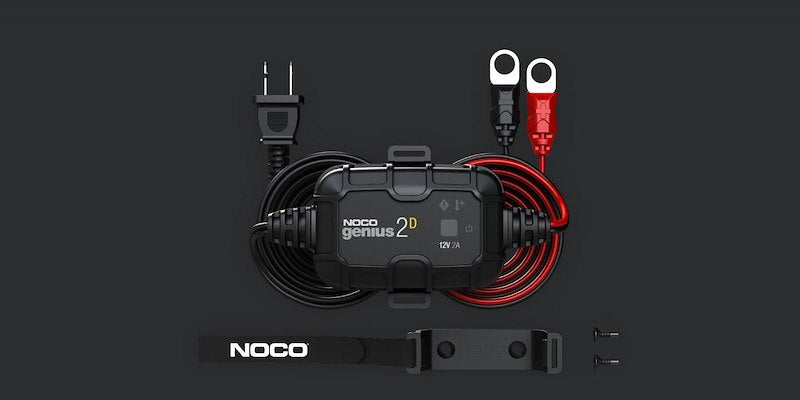 NOCO Battery Charger Direct-Mount for 12V Lead-Acid Batteries - 2A, Fully Automatic - 120-240V AC