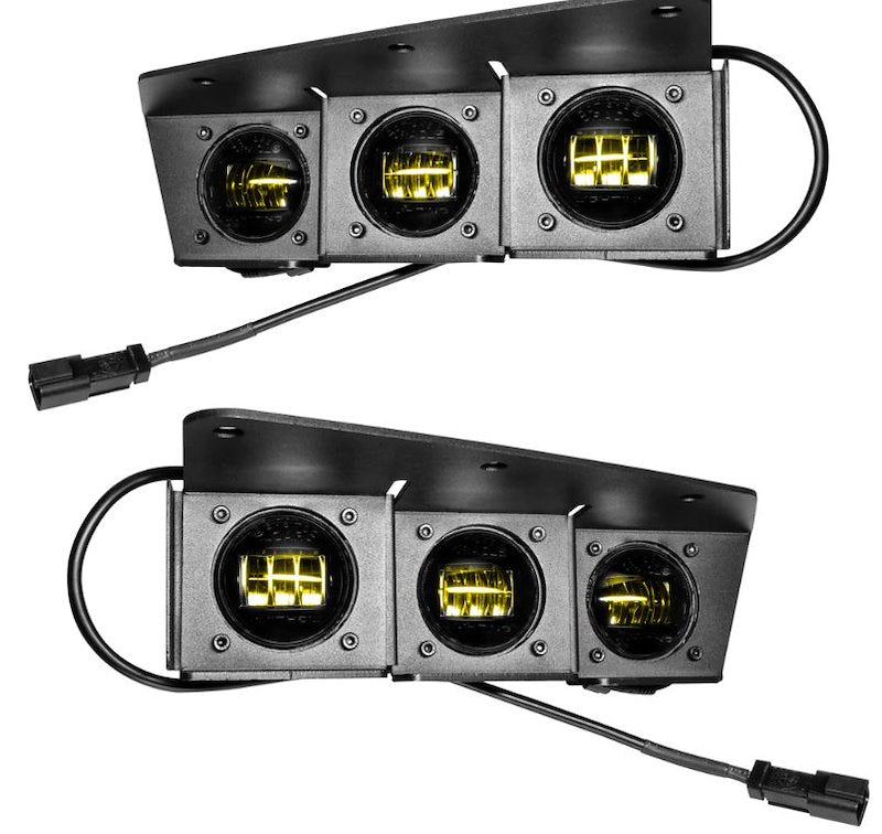 Oracle Rectangular LED Fog Lights 90W Yellow Lens with Relay Harness