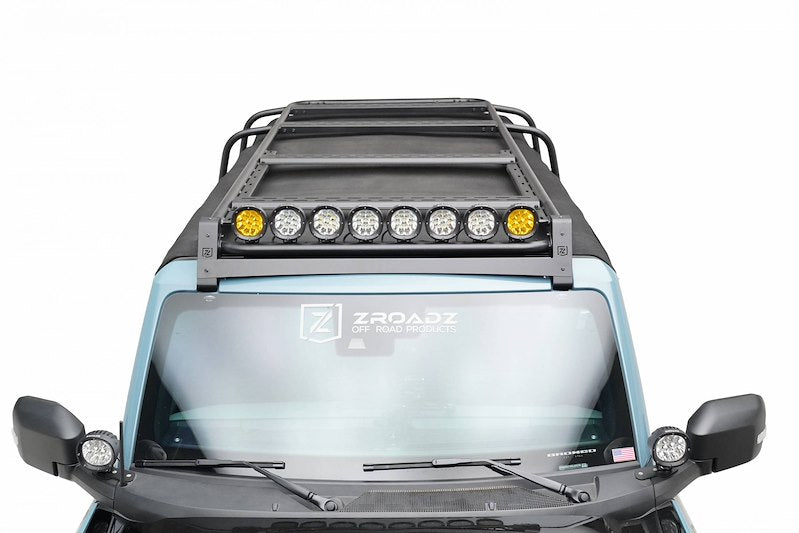 ZROADZ 4-Inch All White LED Kit for Bronco Roof Rack - Includes 8 White Lights with Universal Harness