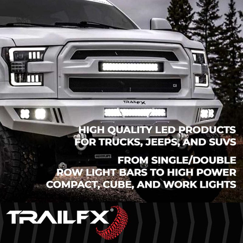 TrailFX 3" Flush Mount LED Light for Off-Road Pickup Trucks, Jeeps - 20W, 2400 Lumens, 90° Flood Beam, IP67 Rated