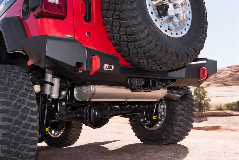 ARB Rear Bumper for SUV – Fits 2018-2025 Jeep Wrangler JL – Black Steel, 1-Piece Design, With D-Ring Mounts