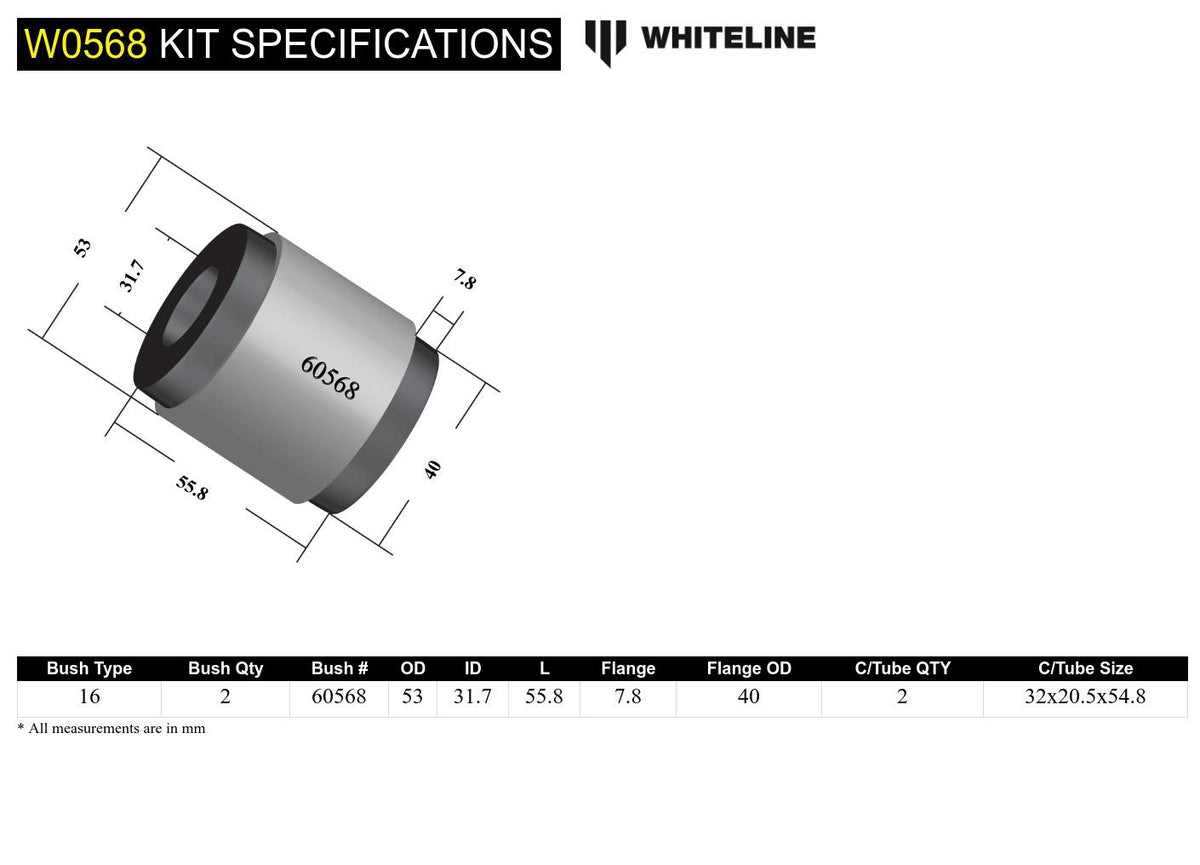 Whiteline Rear Trailing Arm Lower Front Bushing