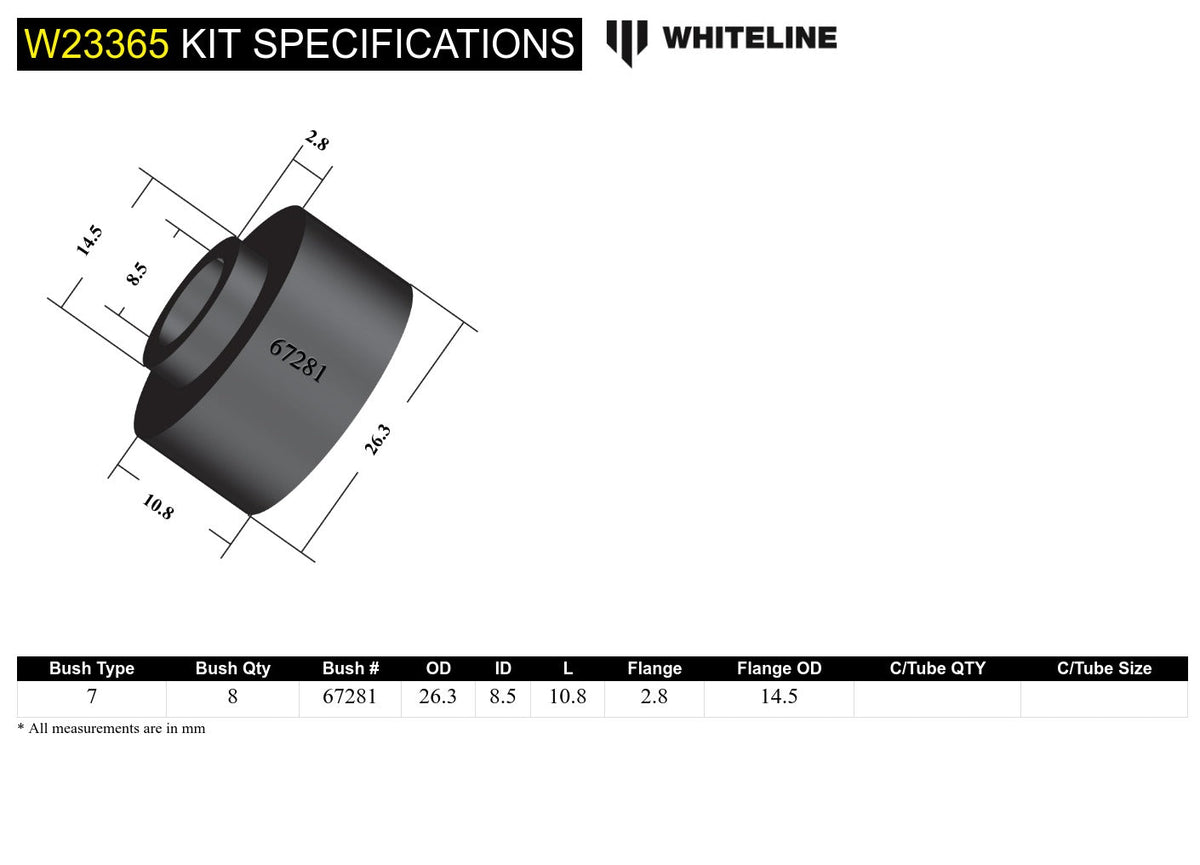 Whiteline Front Sway Bar Link Bushing