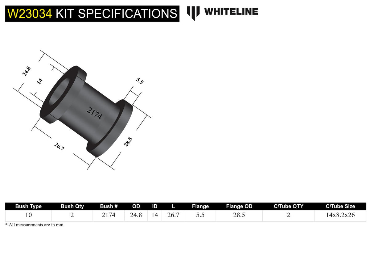 Whiteline Rear Sway Bar Link Bushing