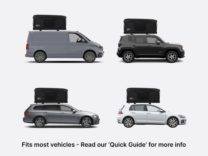 TentBox Classic 2.0 Roof Tent for Cars - All-Season Camping - With Integrated LED Light (Matte Black)