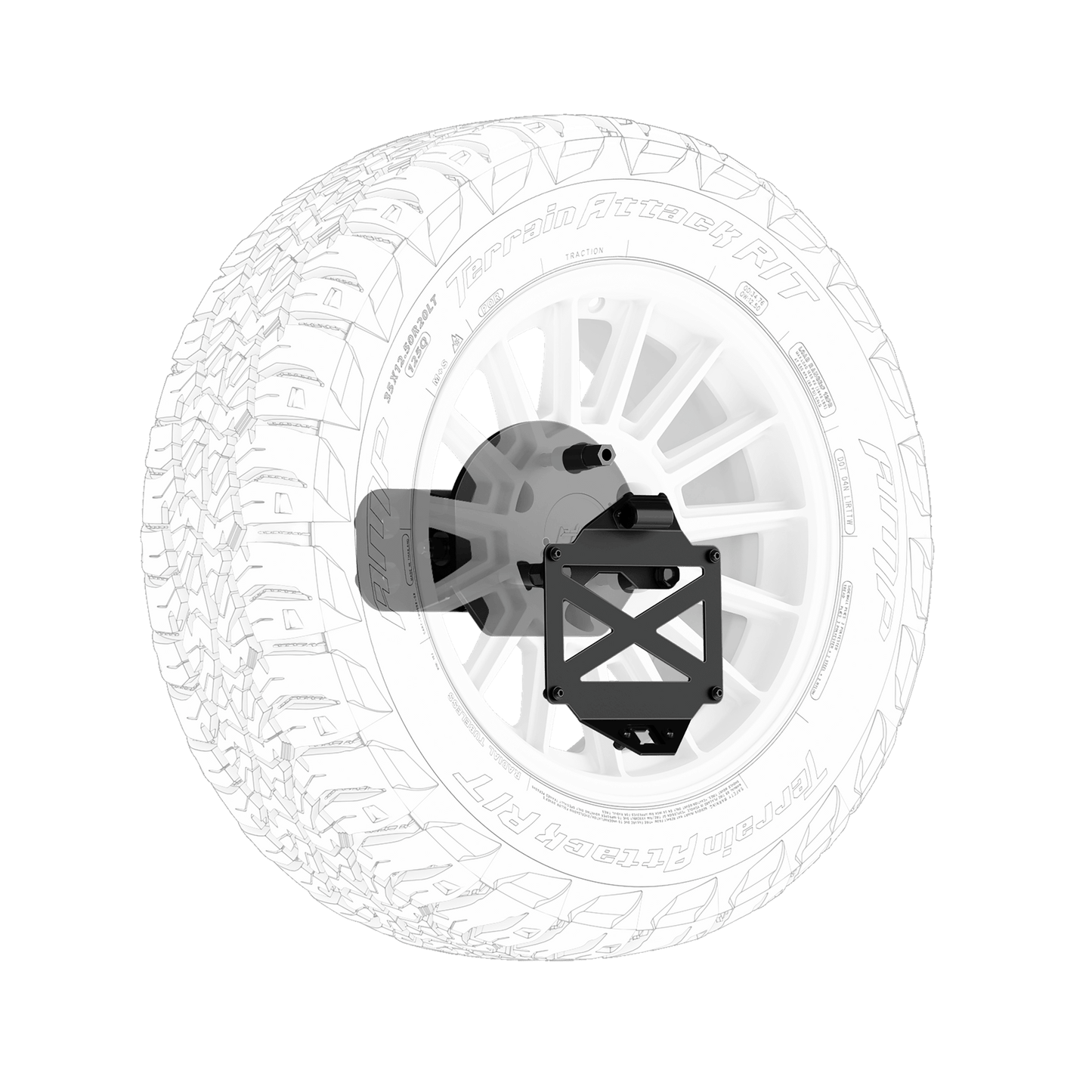 Body Armor Passenger Side Swingout - High-Quality Steel, Black Powder-Coated Finish - Fits 2016-2023 Toyota Tacoma Pro Series II Bumper