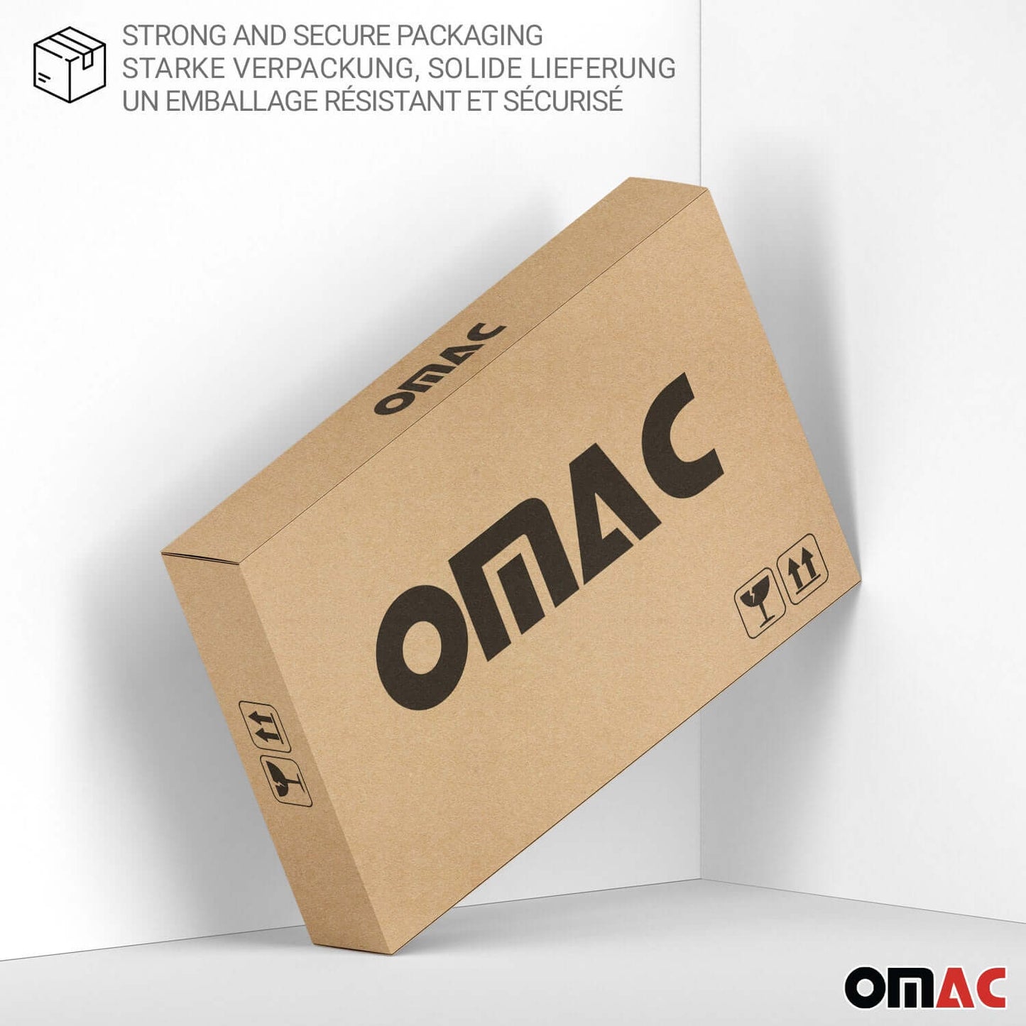 OMAC USA Window Glass Fit Kit for Vans – Fits 2016–2024 Mercedes Metris Front Left Side L2/L3 (Black, 4Pcs)