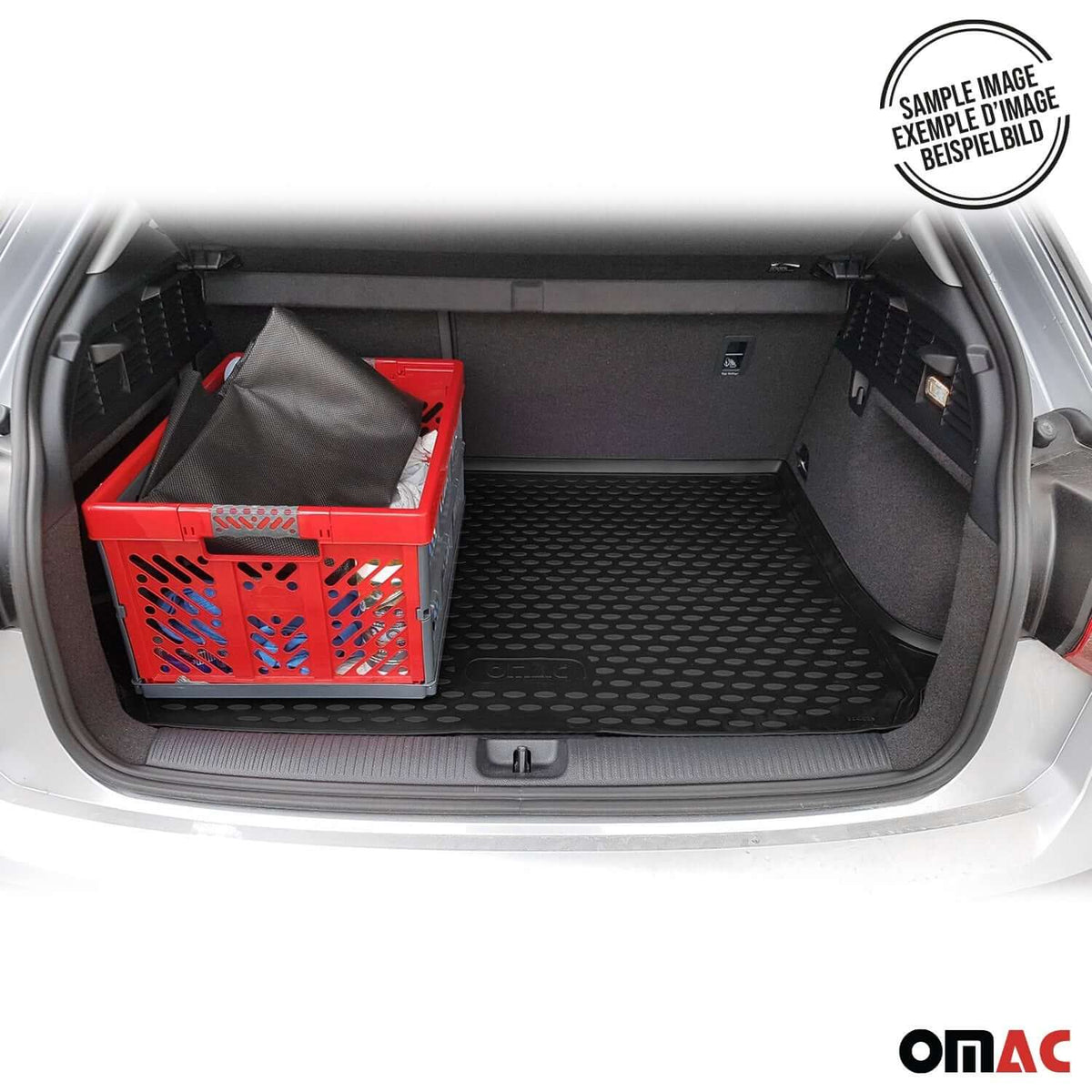 OMAC USA Semi-Custom Fit Cargo Liner Trunk Mat for SUVs – Fits 2014–2023 Jeep Cherokee (Black, Waterproof)