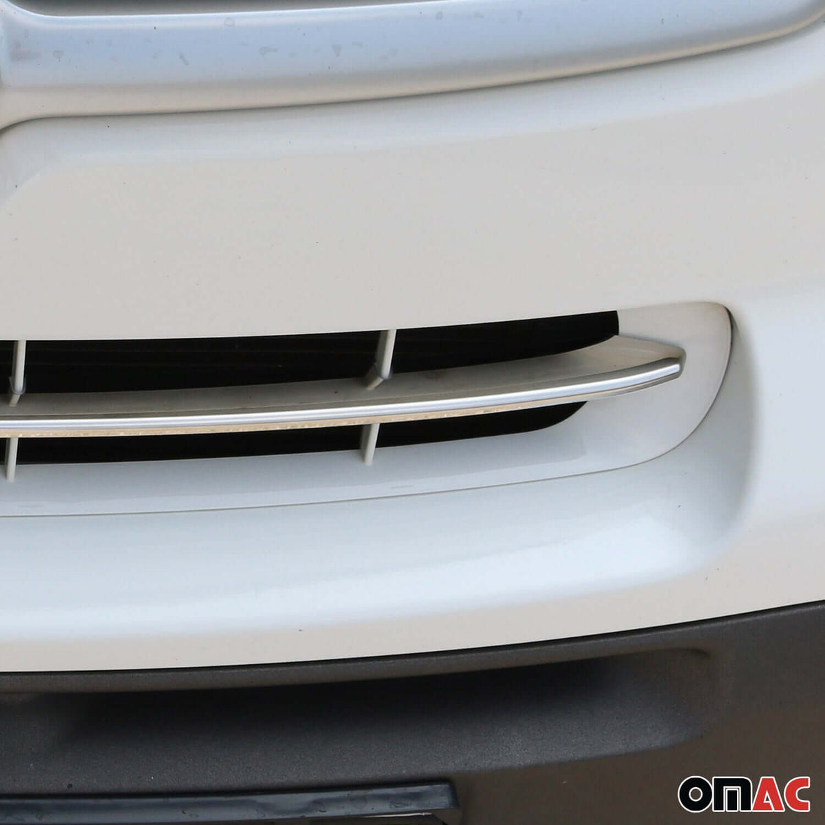 OMAC USA Front Bumper Grill Trim Molding for Cars – Fits 2014–2020 Fiat 500L Popstar - 1Pc (Stainless Steel, Chrome)