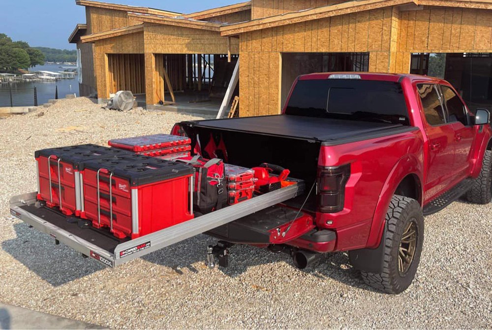Cargo Glide Bed Slide Polished Aluminum Side Rail 68"x42-1/4" - 2015-23 Full-Size Trucks