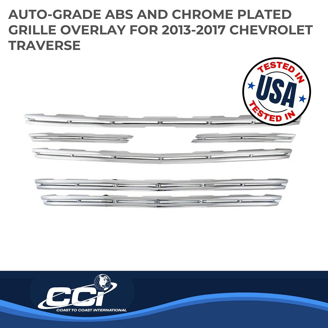 Coast to Coast Chevrolet Traverse LS/LT Grille Overlay, Chrome – Fits 2013-17 (IWCGI117)