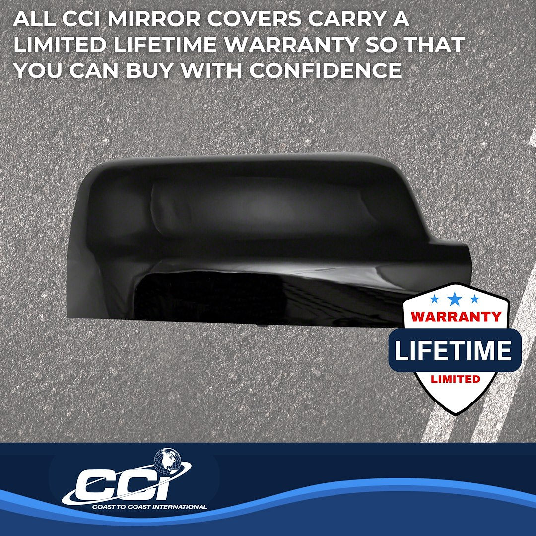 Coast to Coast Ram 1500 19-25 (Top Half w/o Turn Signal) Mirror Covers, Gloss Black (CCIMC67535BK)