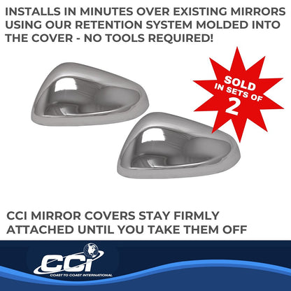 Coast to Coast Chevrolet Trailblazer 21-23 (Top Half w/o Turn Signal) Mirror Covers, Chrome (MC67549)