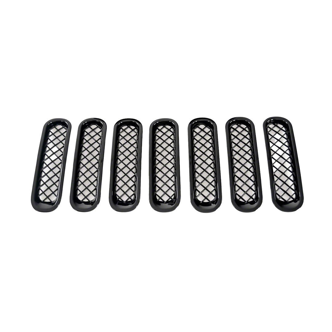 Coast to Coast Jeep Wrangler JK 07-18 Grille Overlay, Gloss Black (ABS6414B)
