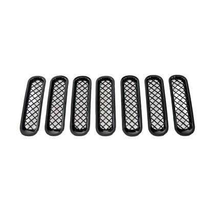 Coast to Coast Jeep Wrangler JK 07-18 Grille Overlay, Gloss Black (ABS6414B)