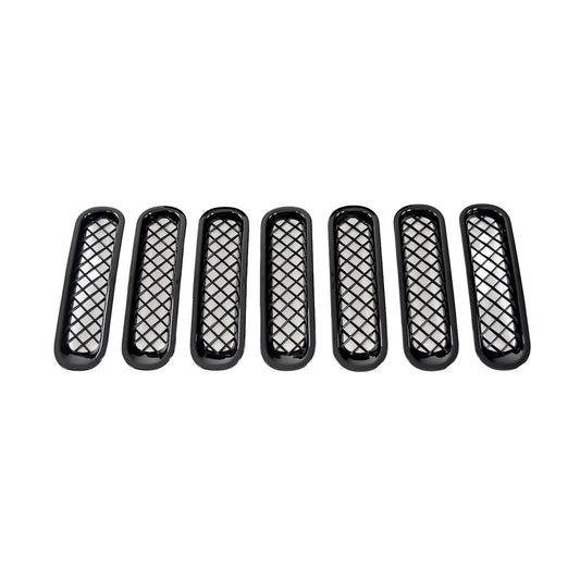 Coast to Coast Jeep Wrangler JK 07-18 Grille Overlay, Gloss Black (ABS6414B)