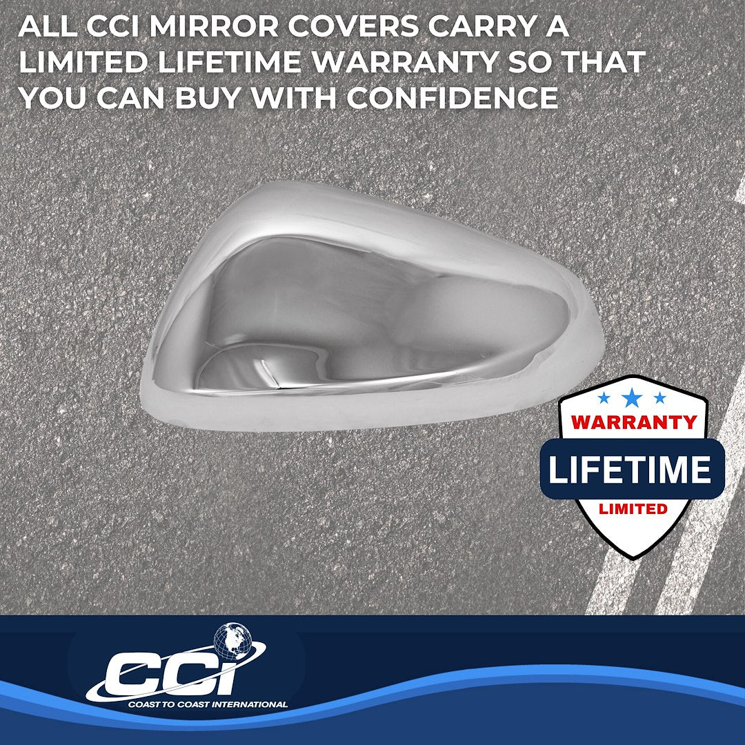 Coast to Coast Chevrolet Trailblazer 21-23 (Top Half w/o Turn Signal) Mirror Covers, Chrome (MC67549)