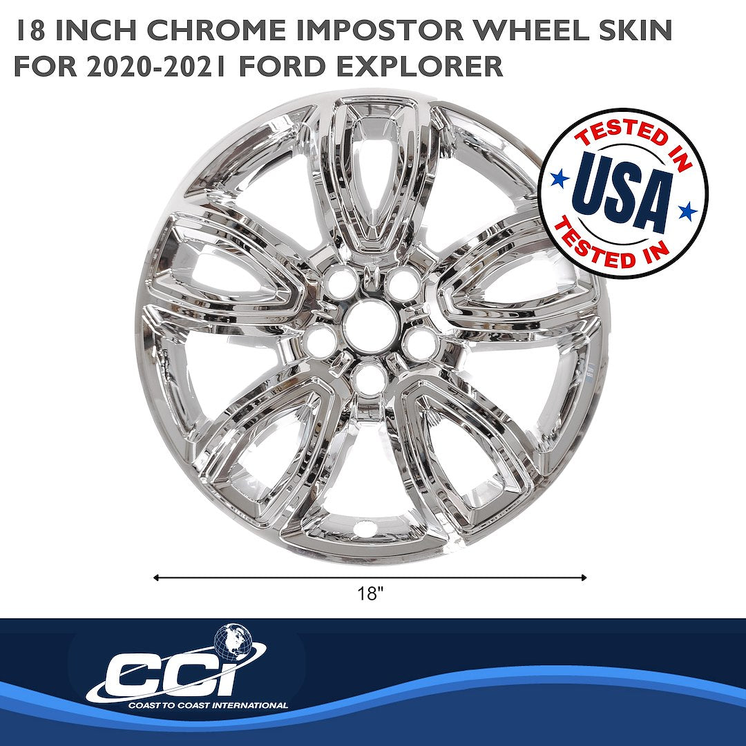 Coast to Coast IMPostor Wheel Skins 18", Chrome, Set of 4 – Fits 2020-24 Ford Explorer (IMP468X)