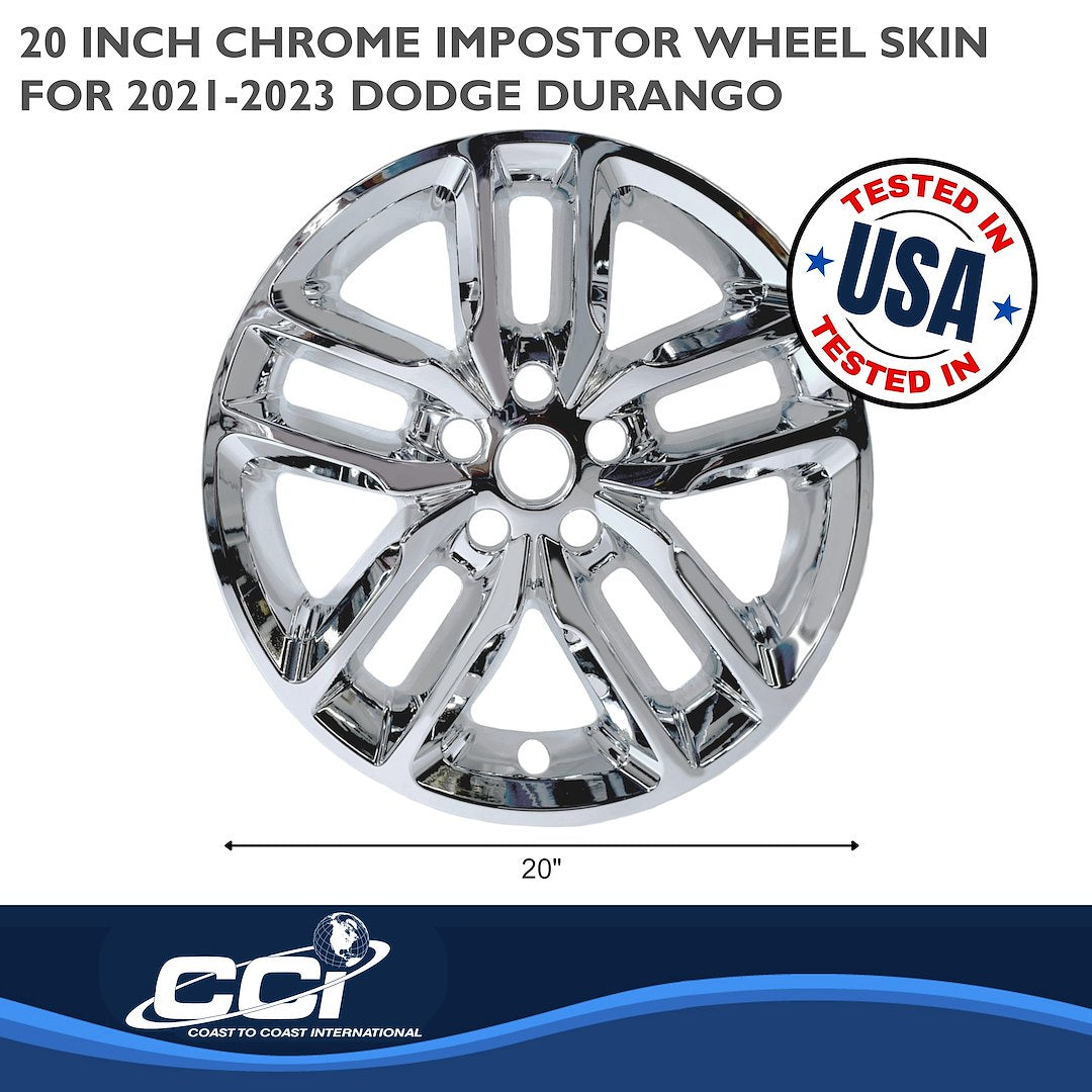 Coast to Coast IMPostor Wheel Skins 20", Chrome, Set of 4 – Fits 2021-26 Dodge Durango GT (IMP484X)